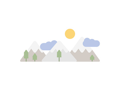 Nature flat illustration landscape minimal muted simple