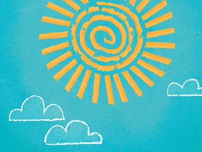 Primitive Sun Final (Cool Variant) bright illustration minimal nature sun vector warm