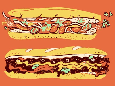 Decisions banhmi cheesesteak food illustration