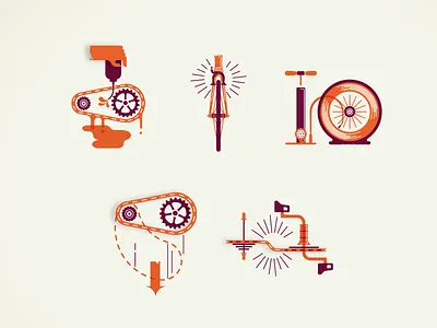Bikes Bikes Bikes! bicycling chains grease illustration