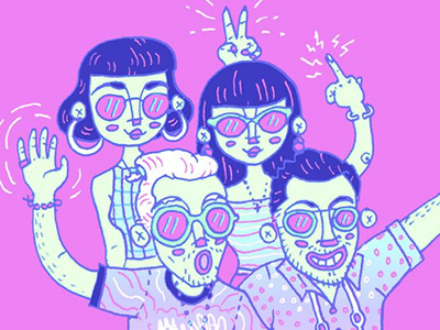 SQUAD doodle friends illustration portrait