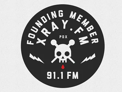 XRAY.FM Badge / Branding badge fm member radio skull
