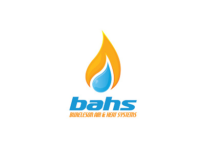 Bahs Logo ac air conditioning blue cold drop fire flame heating hot logo orange water