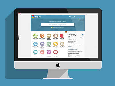 Prisjakt/PriceSpy Flat Design flat website