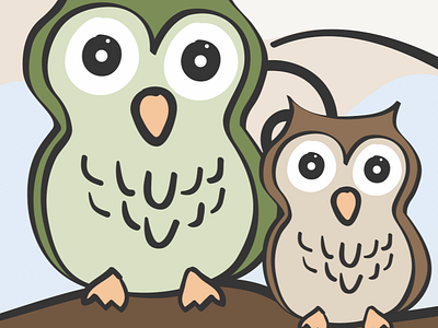 Owls cartoon illustration vector