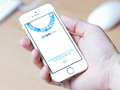 Sync.com Onboarding Screen iphone login minimal onboarding signup white