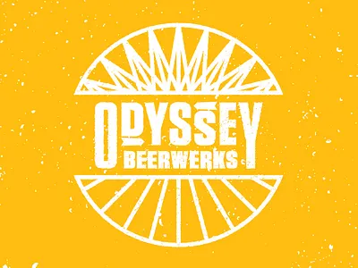 Beer beer brewery circle funky identity land logo o odyssey sky taproom