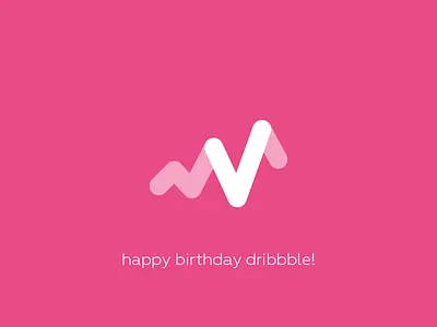 Dribbble Is 5 dribbble flat happy birthday minimal rebound