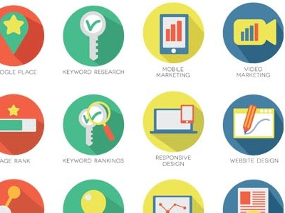 Seo Service Icons flat icons icons marketing seo service webdesign