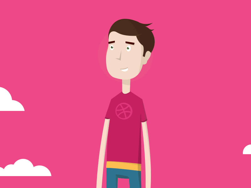 Hello dribbble! animation cloud debut first shot gif sun