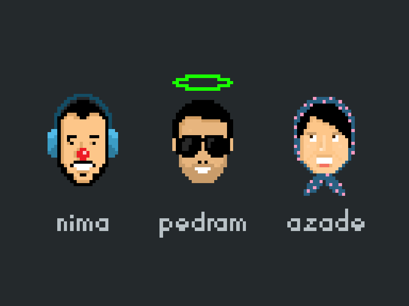 My teammates avatar clown gif neon pixel pixel art