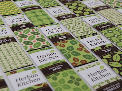 Herban Kitchen Seed Packets garden green herbs patterns seeds