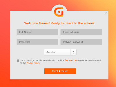 Registration Process blurred dialog game gamer log in register sign up