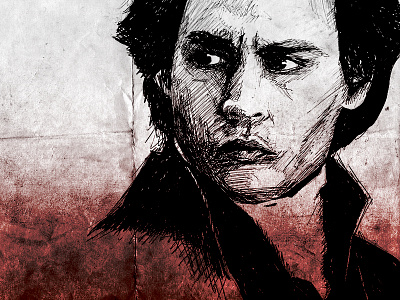 Sleepy Hollow blood gradient illustration johnny depp paper sketch texture