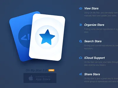 Web for oh my star github icon oms web