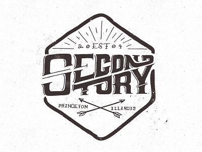 Second Story arrows grunge hexagon illustration lettering logo rustic texture typography vintage