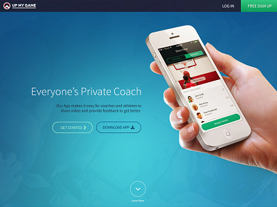 Landing Page app coach landing page mobile sports web design