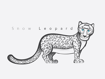 Snow Leopard Mascot animal illustration leopard mascot monotone snow leopard