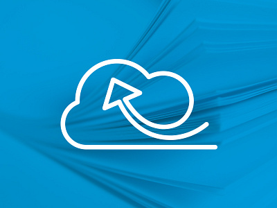 Uplisher - Cloud Publisher branding cloud ebook icon line art logo publisher upload