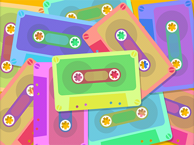 Music Collection cassette illustration music