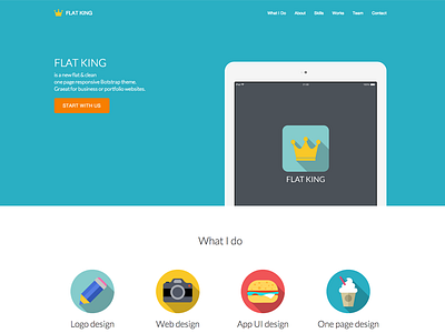 FLAT KING - One Page Bootstrap template bootstrap clean design flat minimal onepage responsive retina showcase simple template web