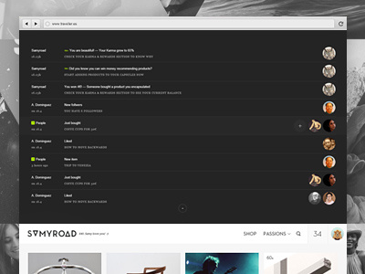 Samy Road black interface social network website