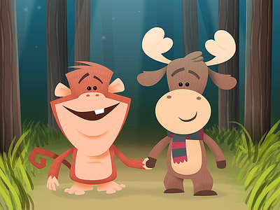 Best friends character design childrens childrens book illustration