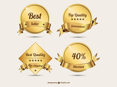 Golden badges (Freebie) badges free freebie golden vector