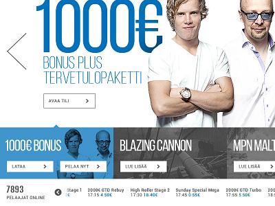 Poker site concept blue poker web white