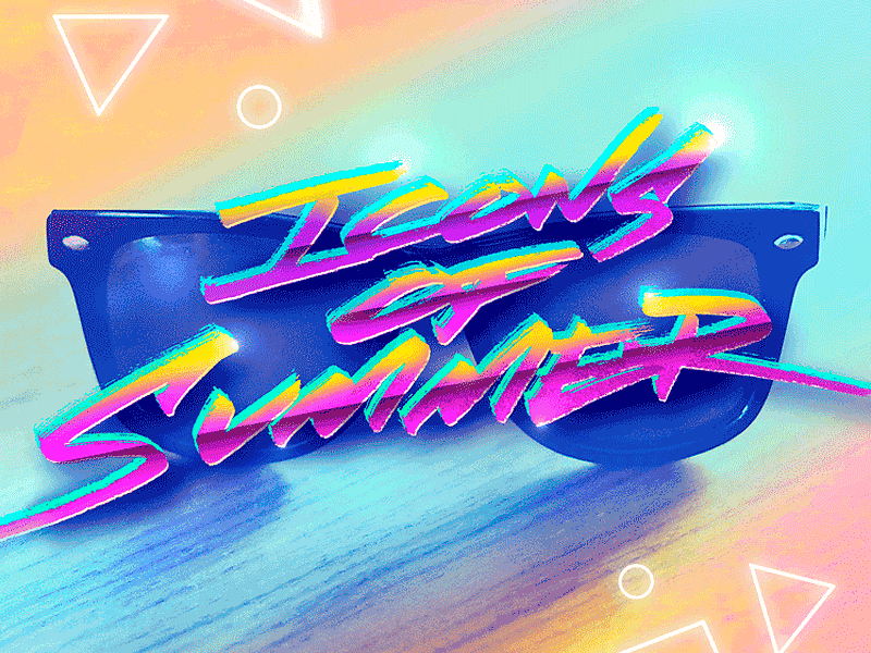 Icons of Summer Vol. 2 80s brush type gif lettering retro sunglasses type typography