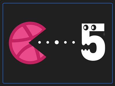 Dribbble 5 years anniversary! anniversary birthday dribbble five pacman playoff rebound