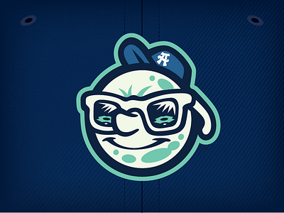 Asheville Tourists "Mr. Moon" asheville baseball logo moon north carolina sports sunglasses tourists