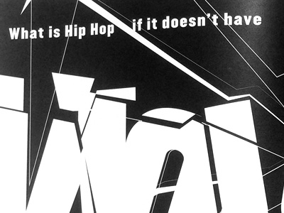 What is Hip Hop if it doesn't have violence? and black book design hip hop pizza print typography white