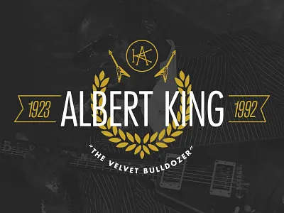 The Velvet Bulldozer badge banner flat flying v futura gold guitar