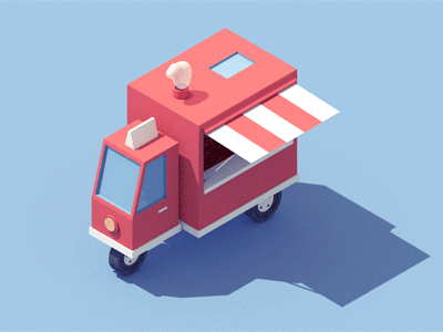 Food Truck 3d animation c4d car cgi cinema 4d food food truck gif isometric truck vray