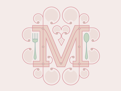 Mastering The Art Of French Eating Dropcap feminine food lettering m pink