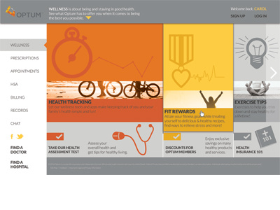 Healthcare Dashboard Mockup health healthcare icons insurance lightbulb medal medical prescriptions stopwatch wellness