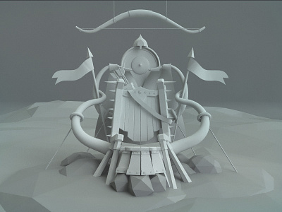 Who's next hero? c4d cinema 4d low poly throne war