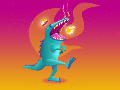 Candy dragon illustration vector