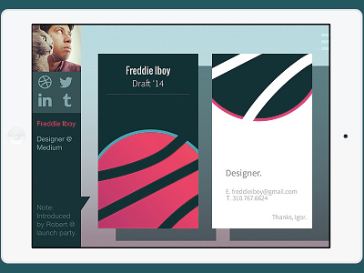 Draft '14 app business card debut ipad product design social ui uiux design