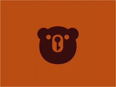 Safebear animal bear brown head key logo mobile negative power safe security wild