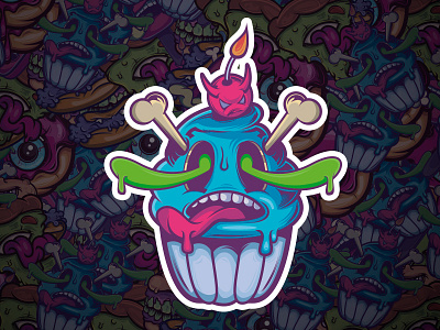 Poison Cake cake illustration poison sick sticker vector