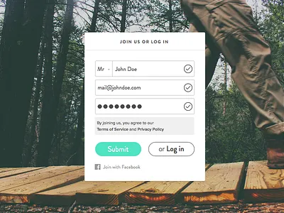 Sign up Form flat form sign up ui