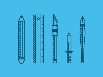Designer tools design flat icon illustration pencil tools vector