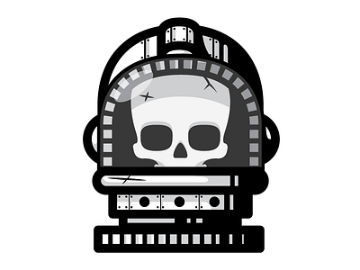 Dead Astronaut dead helmet illustration nasa skull space