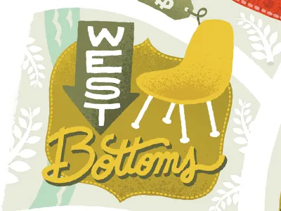 West Bottoms (detail) eames hand lettering illustration kansas city kc lettering map type typography west bottoms