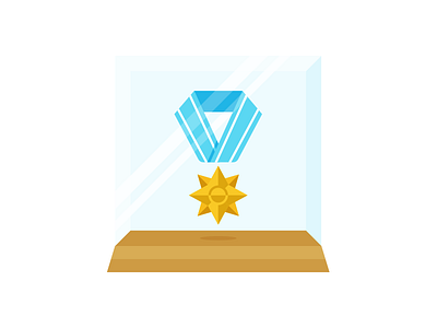 Medal case glass illustration medal