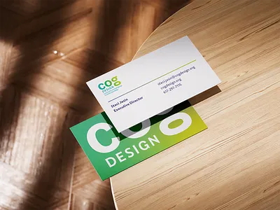 2x3.5in Business Card for COGDesign brand brand identity branding branding and identity business business card clean design dribbble graphic design identity logo logo design minimal mockup modern non profit non profit organization photo visual identity