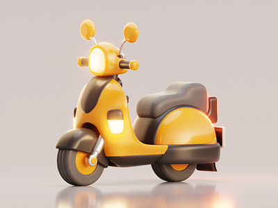 Electric Vespa Bike - 3D Illustration 3d 3d illustration bike eco electric vehicle ev ev bike ev car illustration vespa