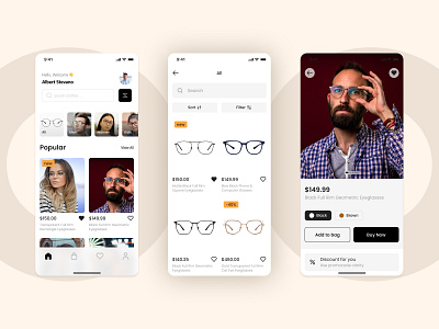 Spectacles App Design appdesign ecommerce spectacles uidesign